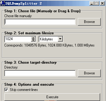 SQL文件分割工具SQLDumpSplitter3将mysql大文件导入phpMyAdmin中